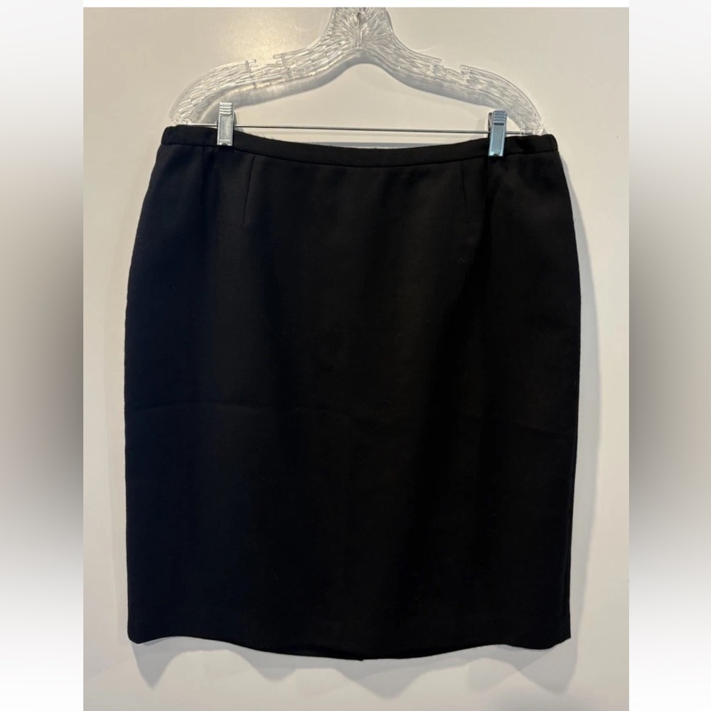 Bloomingdale's Black 100% Wool Pencil Skirt Plus Size 14W Career Classic